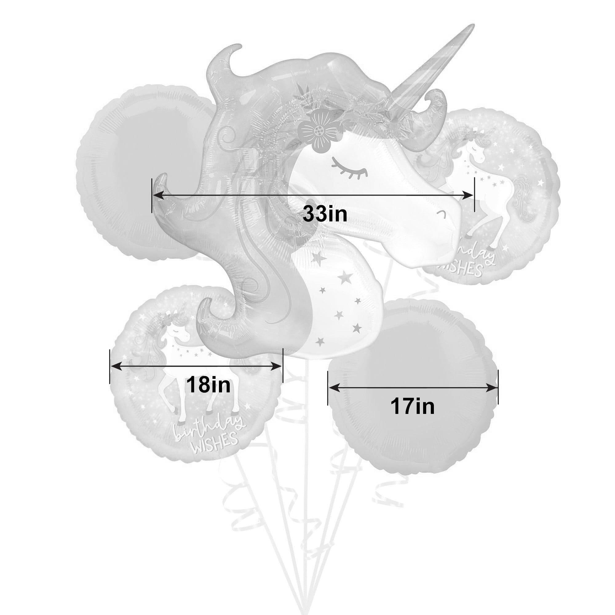 Enchanted Unicorn Foil Balloon Bouquet, 5pc